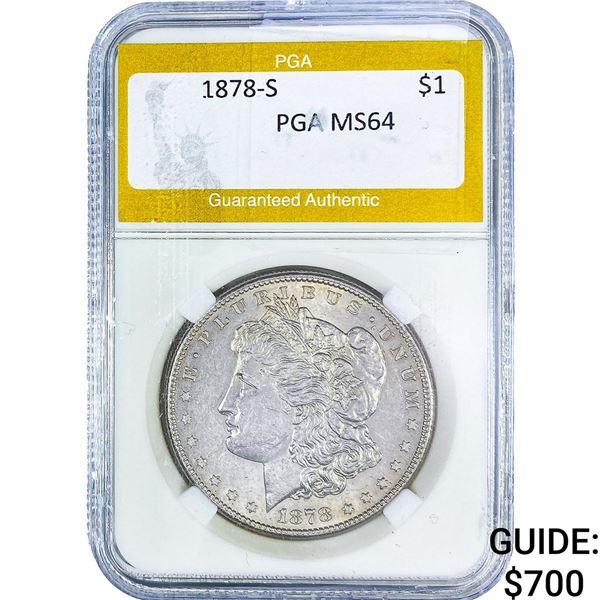 1878-S Morgan Silver Dollar PGA MS64