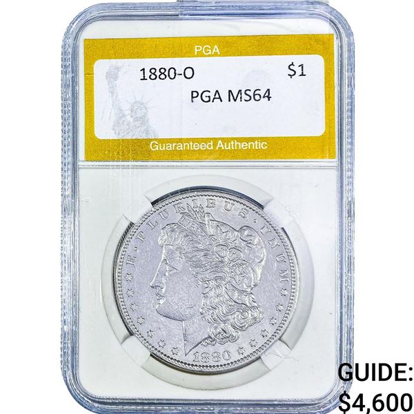 1880-O Morgan Silver Dollar PGA MS64