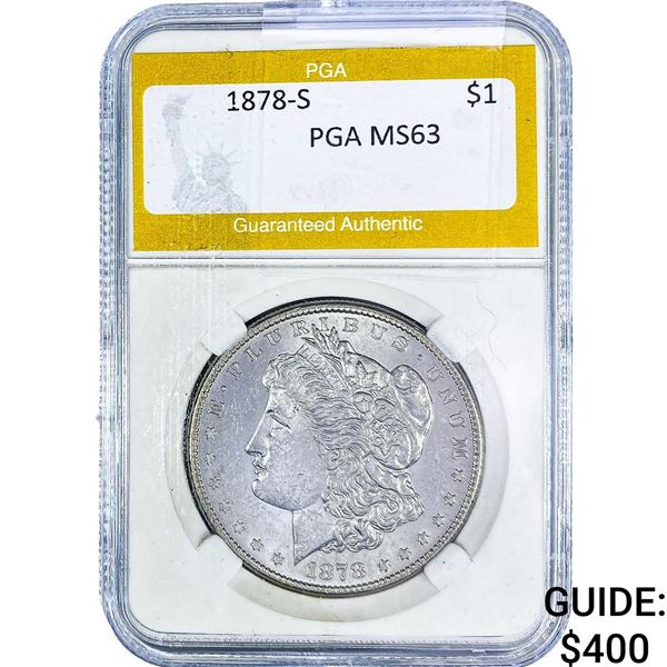 1878-S Morgan Silver Dollar PGA MS63