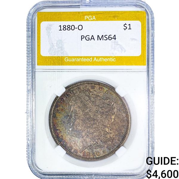 1880-O Morgan Silver Dollar PGA MS64