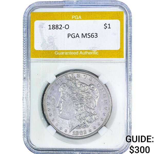 1882-O Morgan Silver Dollar PGA MS63