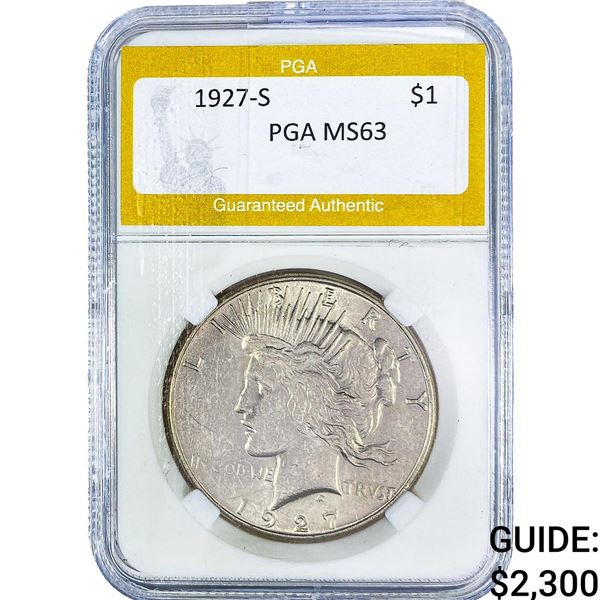 1927-S Silver Peace Dollar PGA MS63