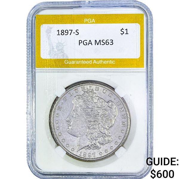 1897-S Morgan Silver Dollar PGA MS63