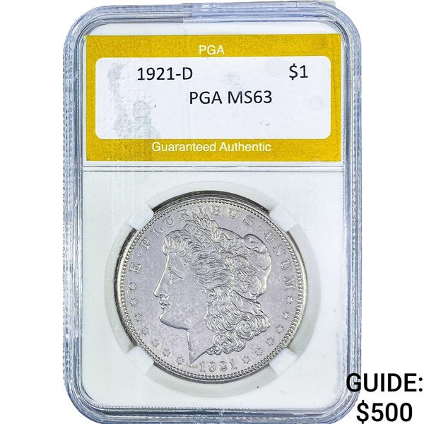 1921-D Morgan Silver Dollar PGA MS63