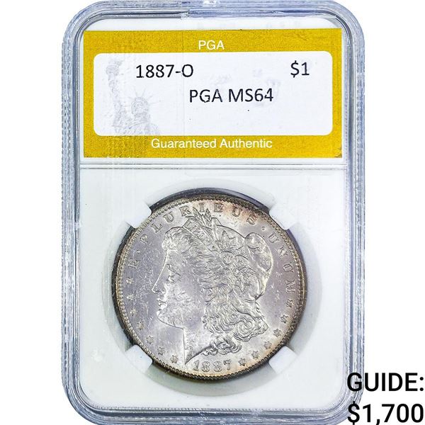1887-O Morgan Silver Dollar PGA MS64