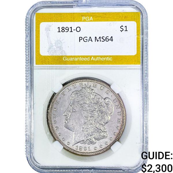 1891-O Morgan Silver Dollar PGA MS64