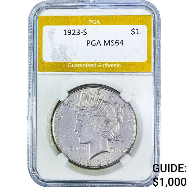 1923-S Silver Peace Dollar PGA MS64