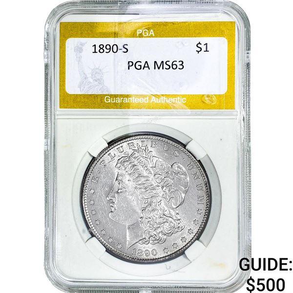 1890-S Morgan Silver Dollar PGA MS63