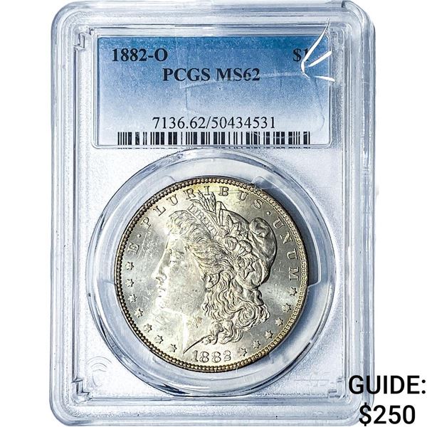 1882-O Morgan Silver Dollar PCGS MS62