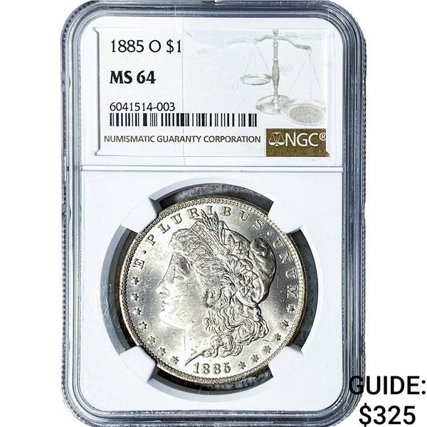 1885-O Morgan Silver Dollar NGC MS64