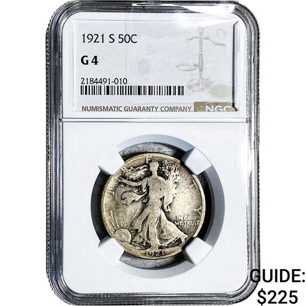 1921-S Walking Liberty Half Dollar NGC G4