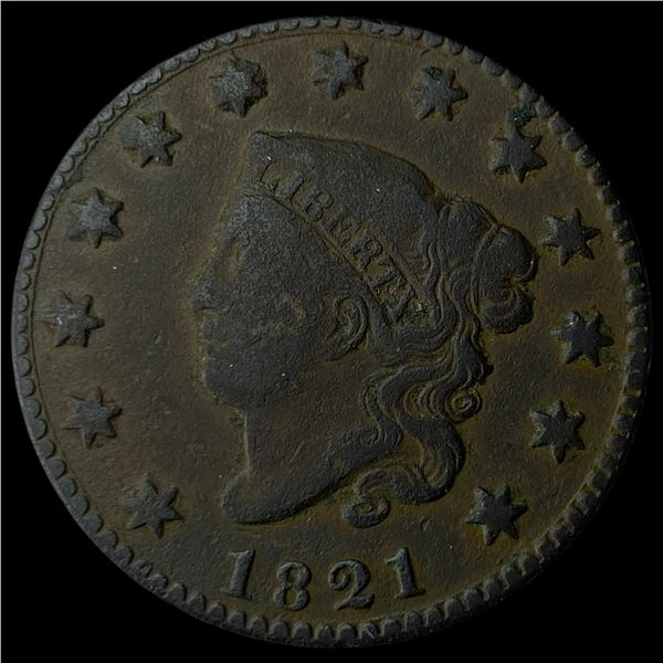 1821 Coronet Head Large Cent LIGHTLY  CIRCULATED