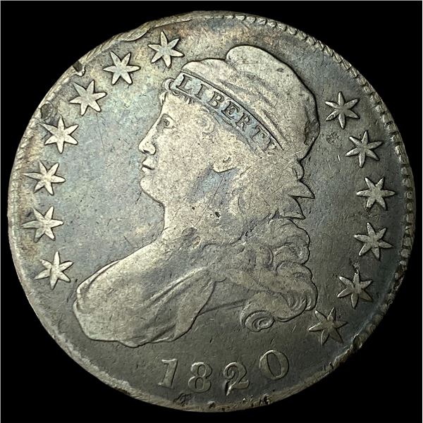 1820 Silver Capped Bust Half Dollar LIGHTLY CIRCULATED
