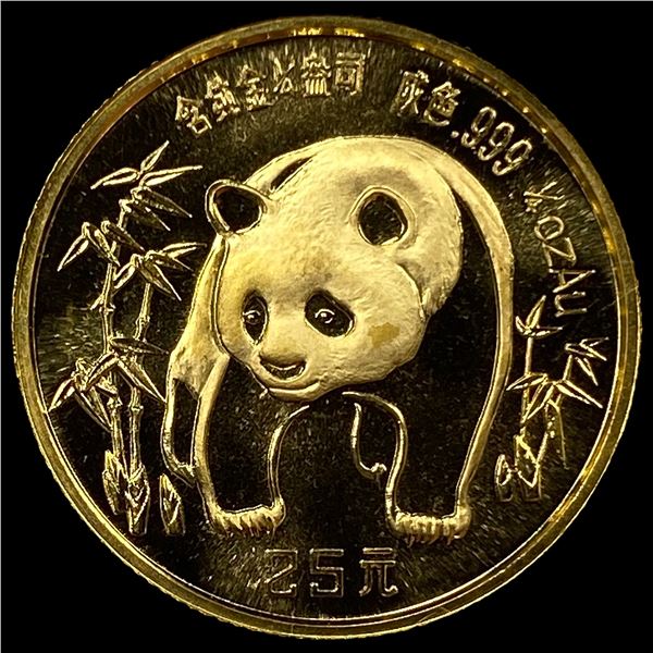 1986 Gold 1/4 oz Chinese Panda 25 Yuan GEM  PROOF