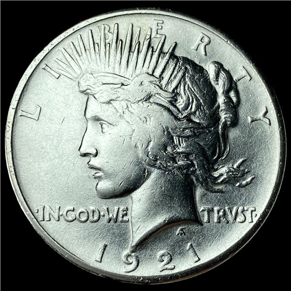 1921 Silver High Relief Peace Dollar CHOICE AU