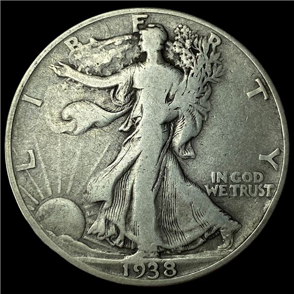 1938-D Silver Walking Liberty Half Dollar  LIGHTLY CIRCULATED