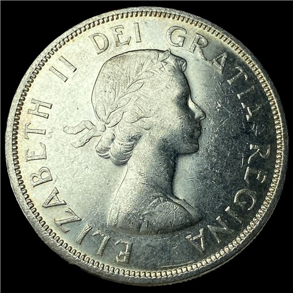 1958 Silver Dollar Canada British Columbia  CHOICE BU
