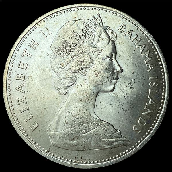 1966 Bahamas Silver 2 Dollars GEM BU