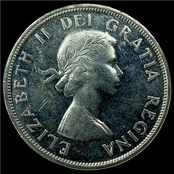 1958 Silver Dollar Canada British Columbia  CHOICE BU