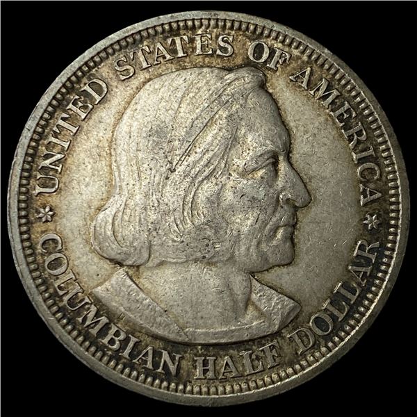 1893 Silver Columbian Half Dollar CHOICE AU