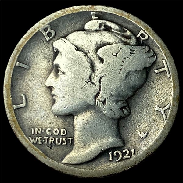 1921 Silver Mercury Dime LIGHTLY CIRCULATED