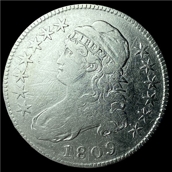 1809 Silver Capped Bust Half Dollar LIGHTLY CIRCULATED
