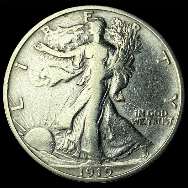 1919-S Silver Walking Liberty Half Dollar  NEARLY UNCIRCULATED