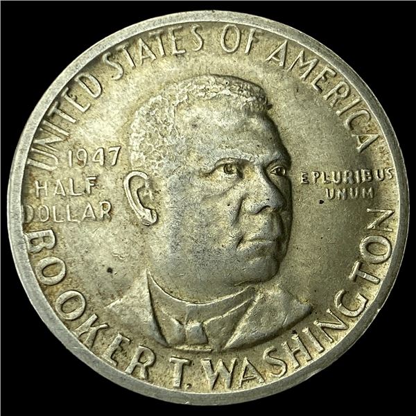 1947-S Silver Half Dollar Booker T.  Washington CHOICE AU