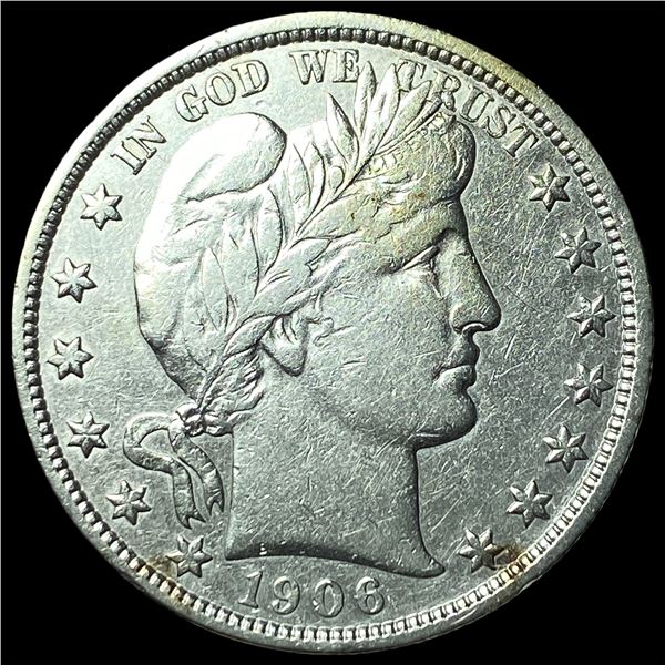 1906 Silver Barber Half Dollar NEARLY  UNCIRCULATED