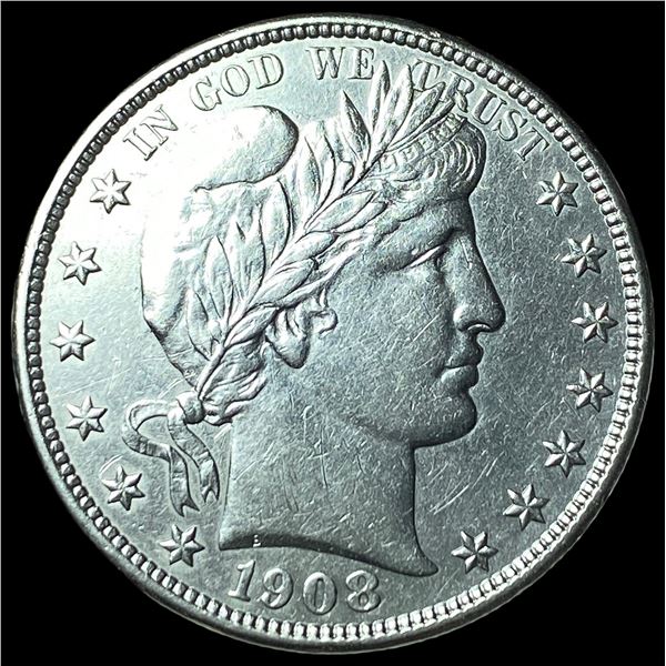1908-O Silver Barber Half Dollar CHOICE AU