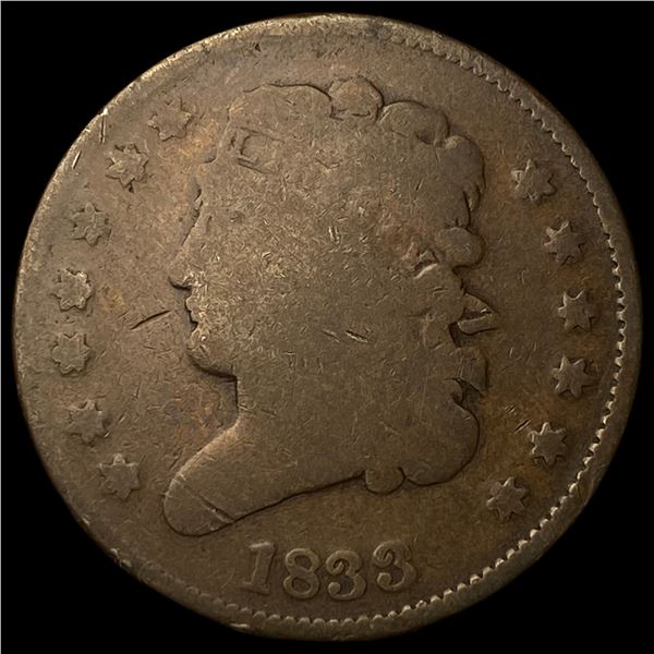 1833 Classic Head Half Cent NICELY CIRCULATED