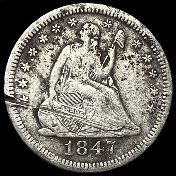 1847-O Silver Seated Liberty Quarter NICELY  CIRCULATED