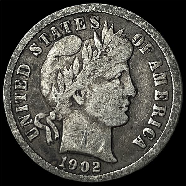 1902-O Silver Barber Dime LIGHTLY CIRCULATED
