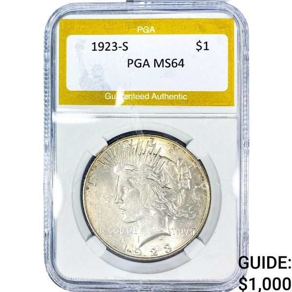 1923-S Silver Peace Dollar PGA MS64