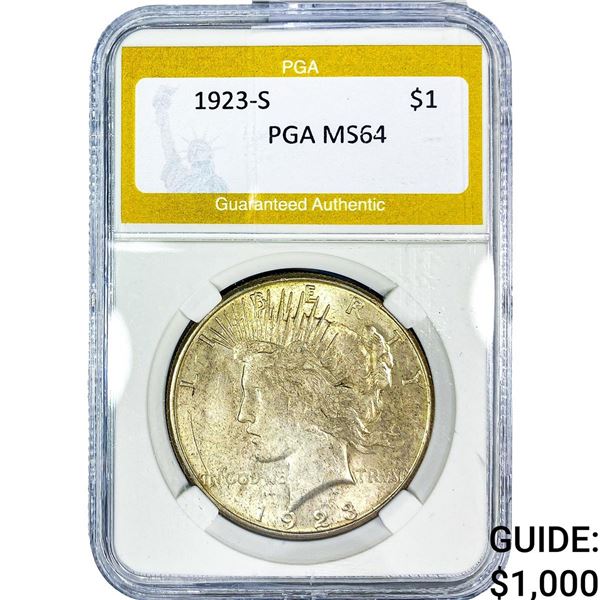 1923-S Silver Peace Dollar PGA MS64