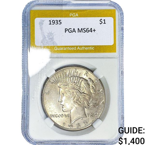 1935 Silver Peace Dollar PGA MS64+