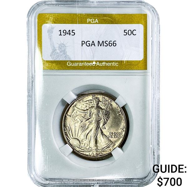1945 Walking Liberty Half Dollar PGA MS66