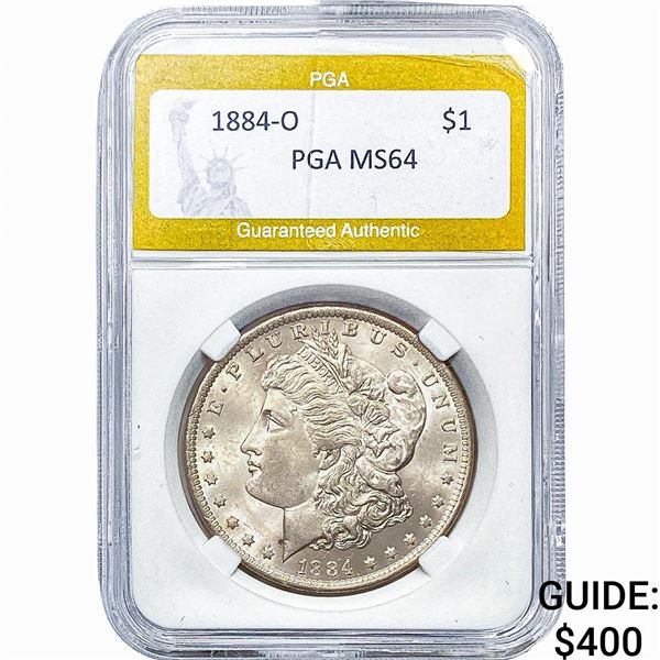 1884-O Morgan Silver Dollar PGA MS64