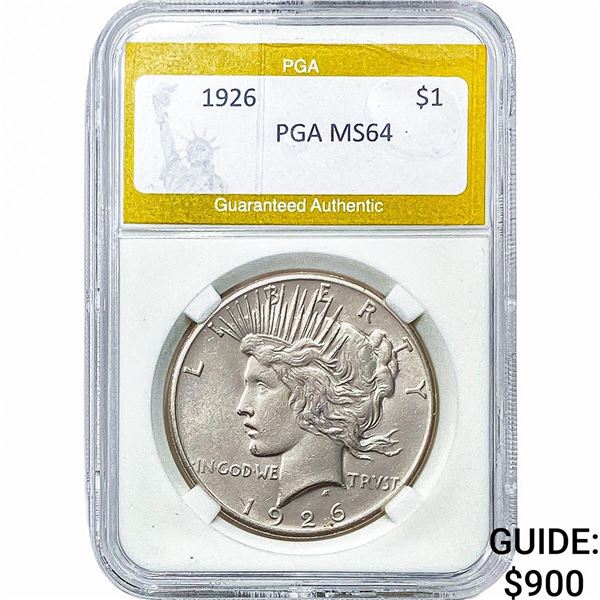 1926 Silver Peace Dollar PGA MS64