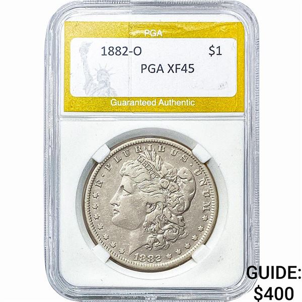 1882-O Morgan Silver Dollar PGA XF45