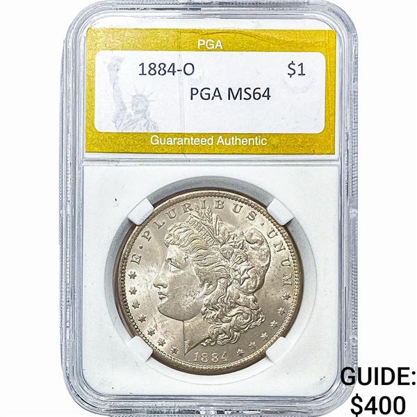 1884-O Morgan Silver Dollar PGA MS64