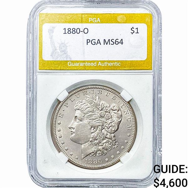 1880-O Morgan Silver Dollar PGA MS64