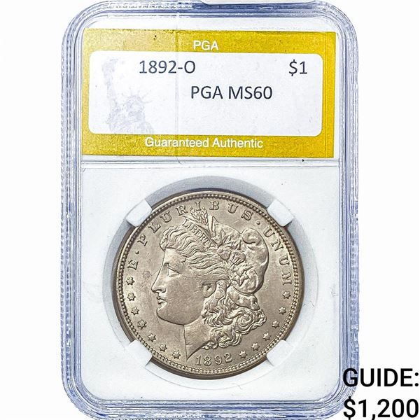 1892-O Morgan Silver Dollar PGA MS60