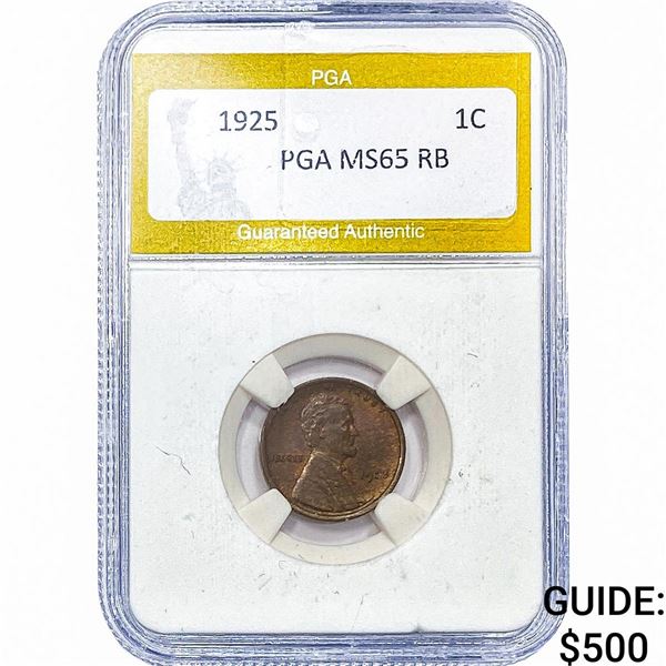 1925 Wheat Cent PGA MS65RB
