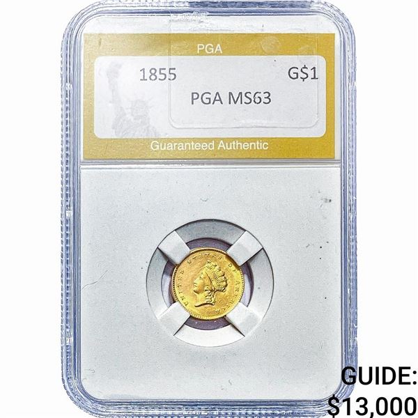 1855 Rare Gold Dollar PGA MS63