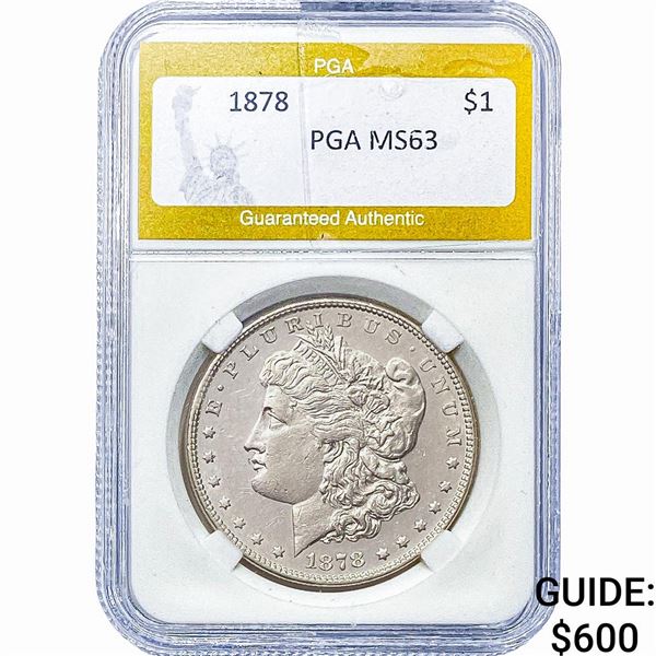 1878 Morgan Silver Dollar PGA MS63
