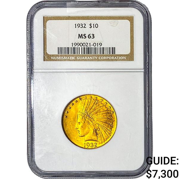 1932 $10 Gold Eagle NGC MS63