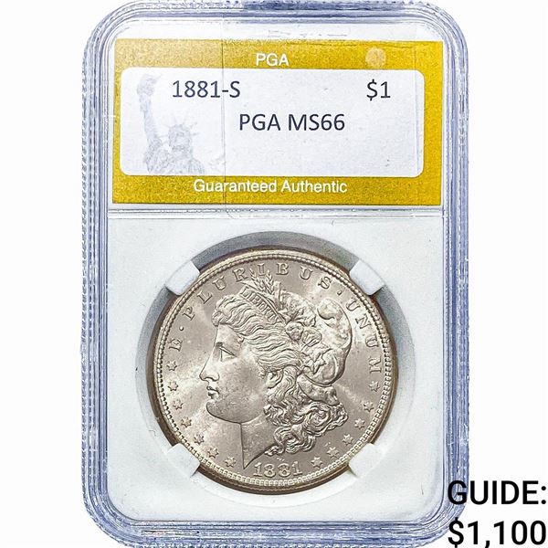 1881-S Morgan Silver Dollar PGA MS66