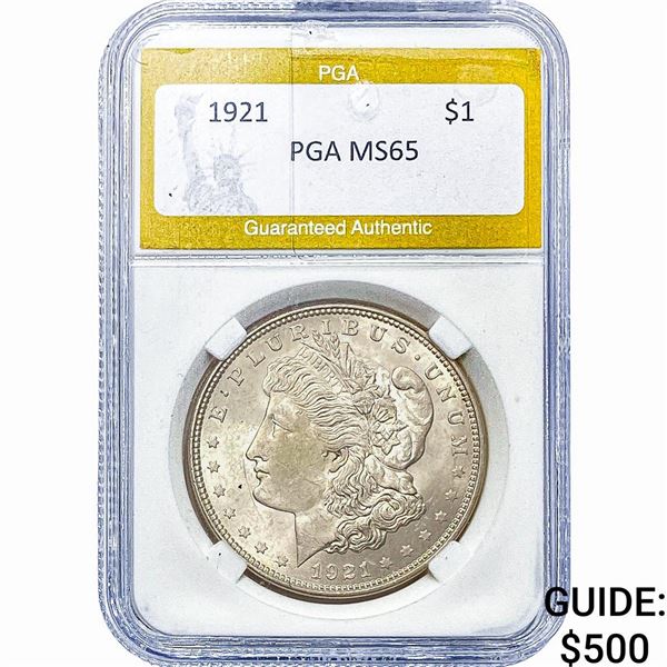 1921 Morgan Silver Dollar PGA MS65