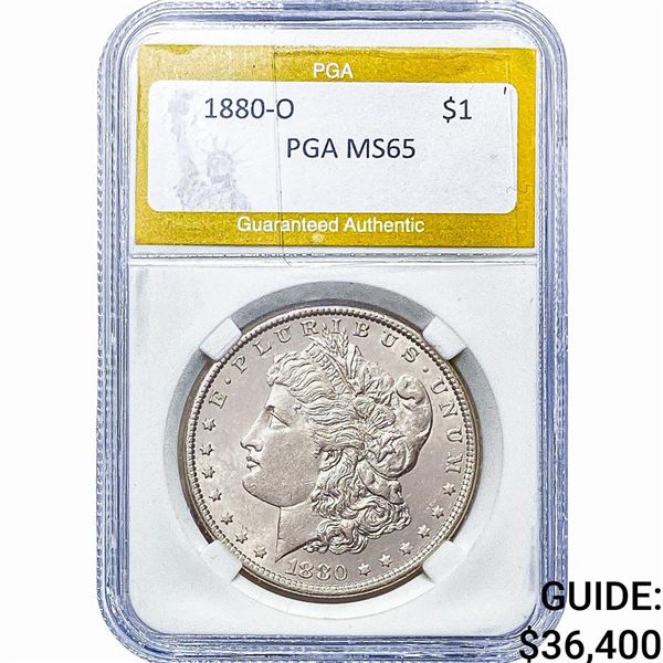 1880-O Morgan Silver Dollar PGA MS65
